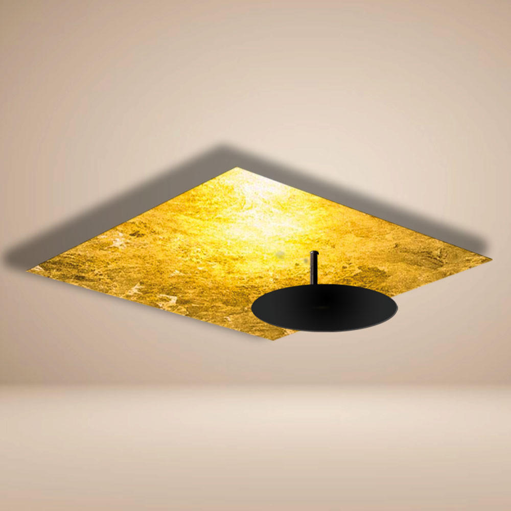 LED-WAND-/DECKENLAMPE Plate Blattgold 62x62cm - Goldfarben, Metall (62/62/10cm) - s.luce