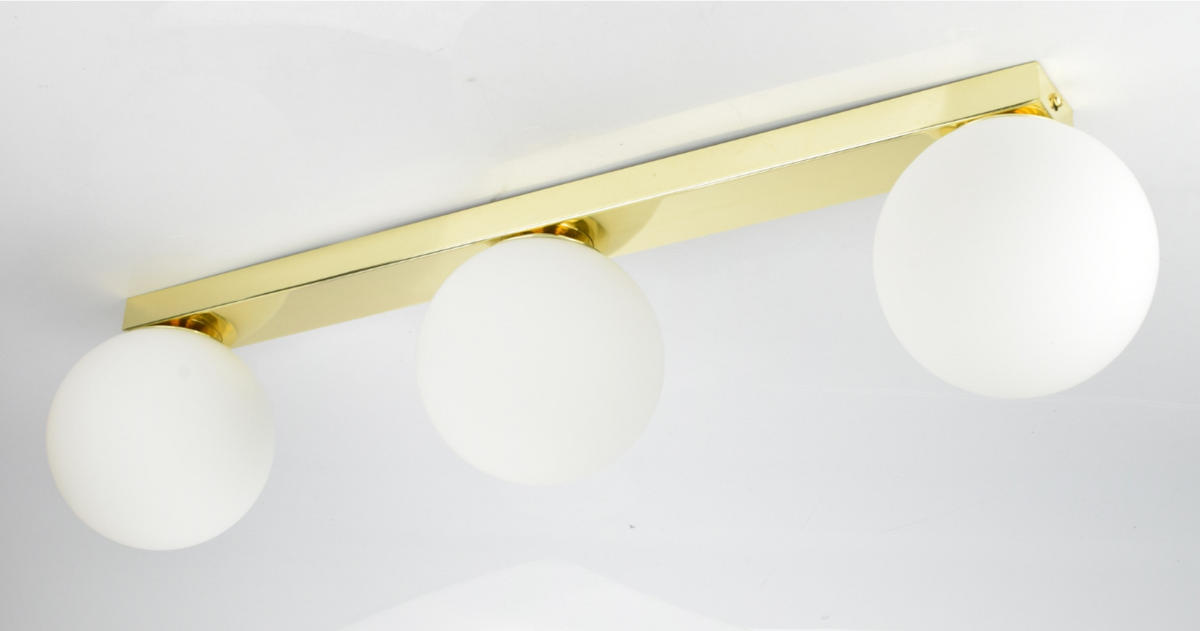 DECKENLEUCHTE GOLDGLAS - Goldfarben/Weiß, Glas/Metall (14/66/16cm) - kiki design