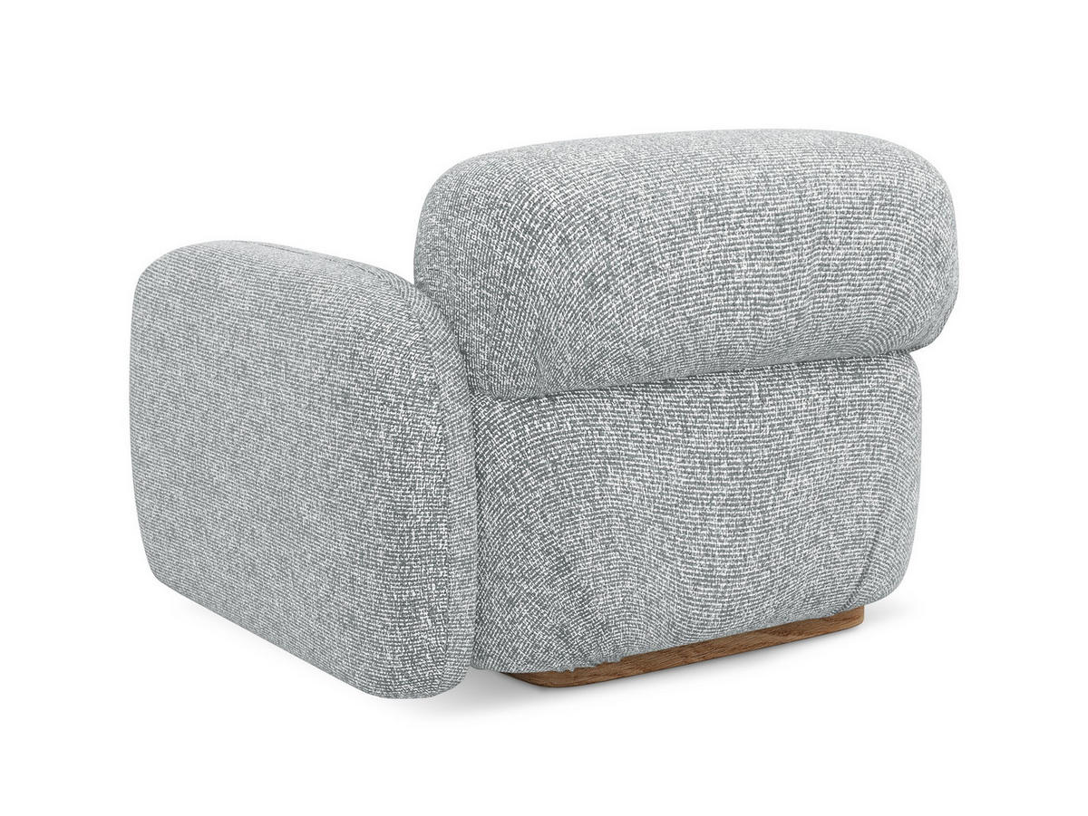 SOFAELEMENT Rechts Strukturstoff Stoff Grau - Silberfarben/Braun, Holz/Textil (95/73/95cm) - Makamii