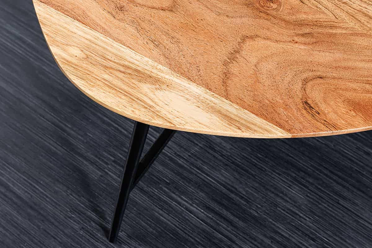 COUCHTISCH BEAUTY BY NATURE Akazie quadratisch Natur 70cm - Schwarz/Braun, Holz/Metall (70/70/42cm) - riess-ambiente