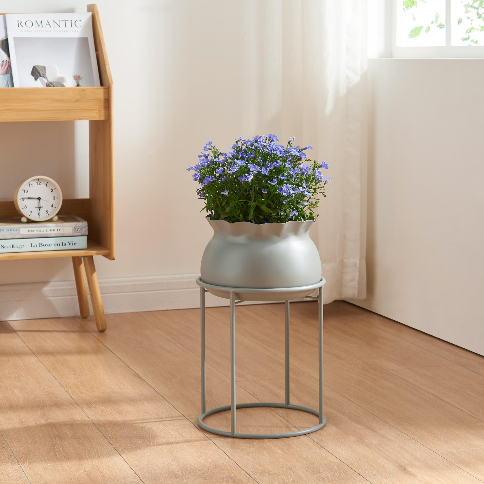 BLUMENSTÄNDER Assen - Grau, Metall (23.5/23.5/38cm)