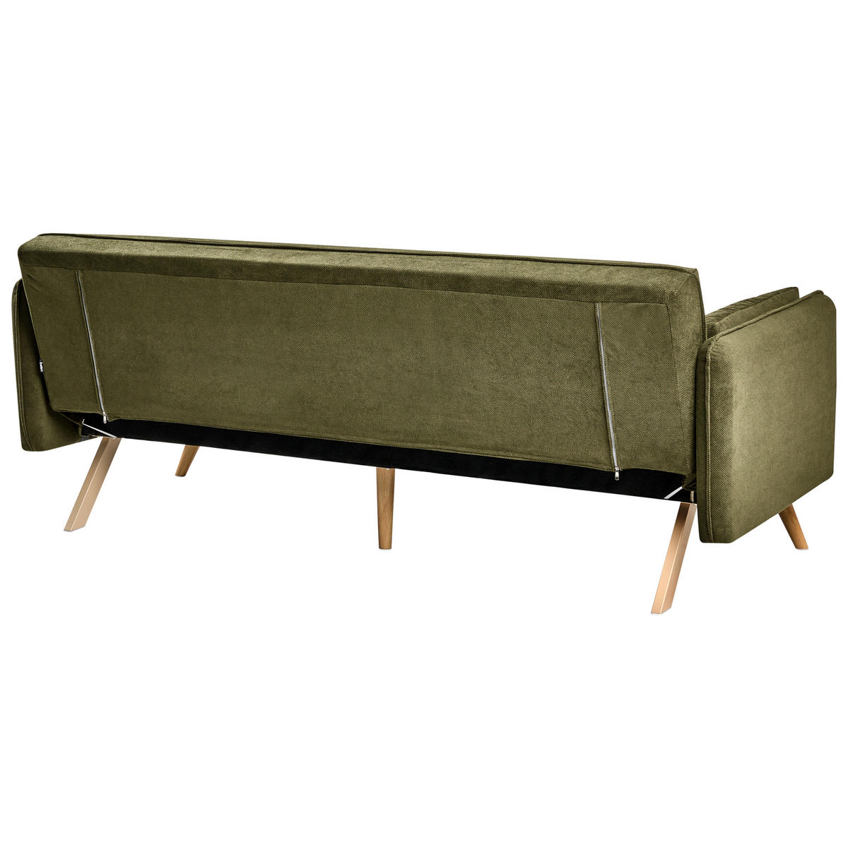 CANAPEA EXTENSIBILĂ textil verde Asaa - maro/verde, material textil (205/76/80cm) - Beliani