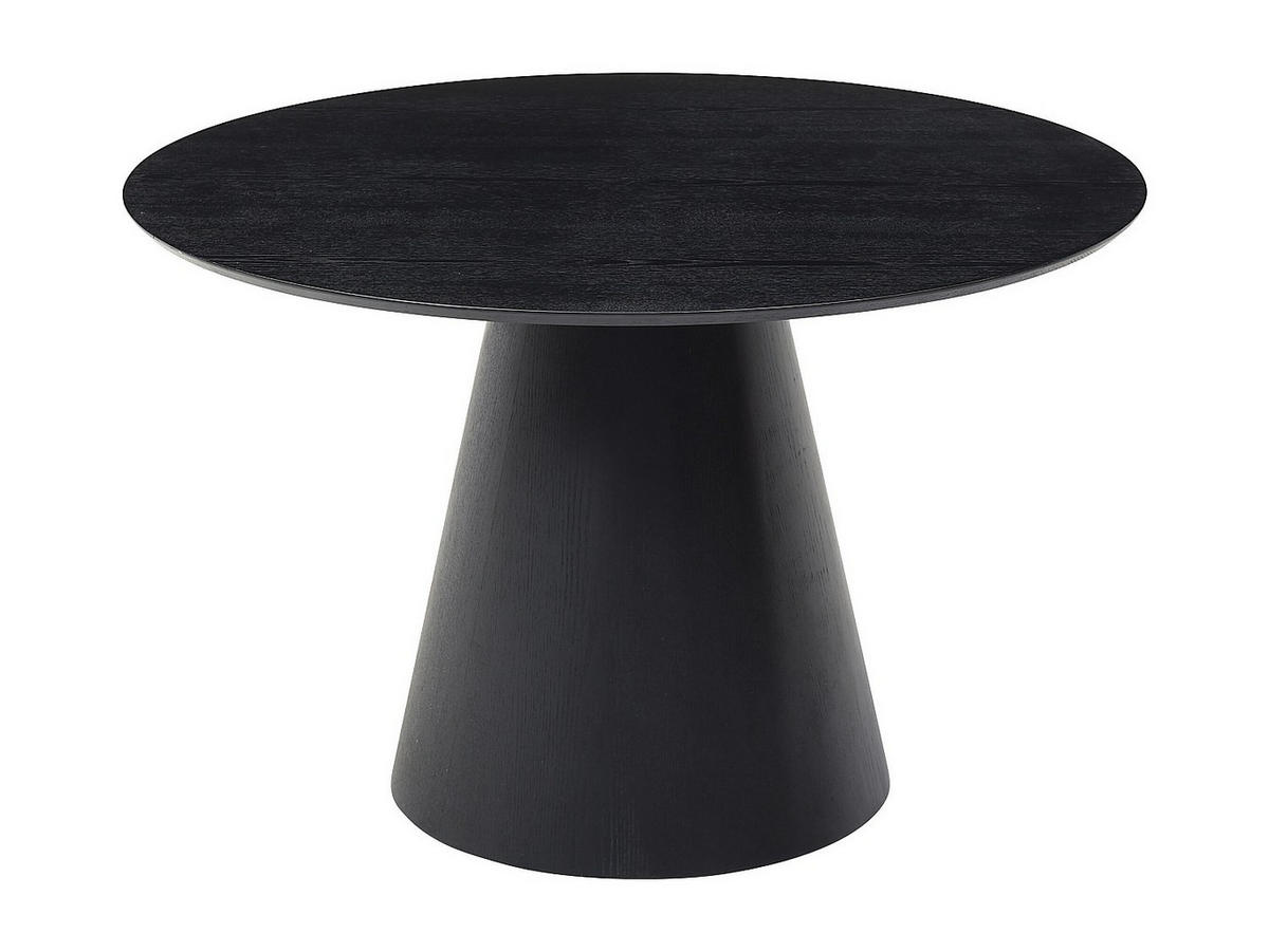 ESSTISCH rund - 4 Personen - Eichenfurnier - Schwarz - BURSANA - Schwarz, Holz (120/120/75.5cm) - Vente-Unique