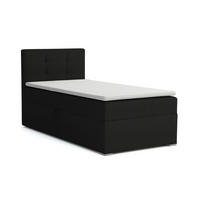 BOXBETT FLO 100/200 in Velours Schwarz links H4 - Schwarz, Holz/Holzwerkstoff (100/200cm) - Deine Möbel 24
