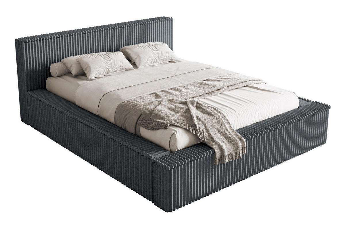 POLSTERBETT AFFOLIO Grau 180x200 cm - Schwarz/Grau, Holz/Textil (180/200cm) - Selsey