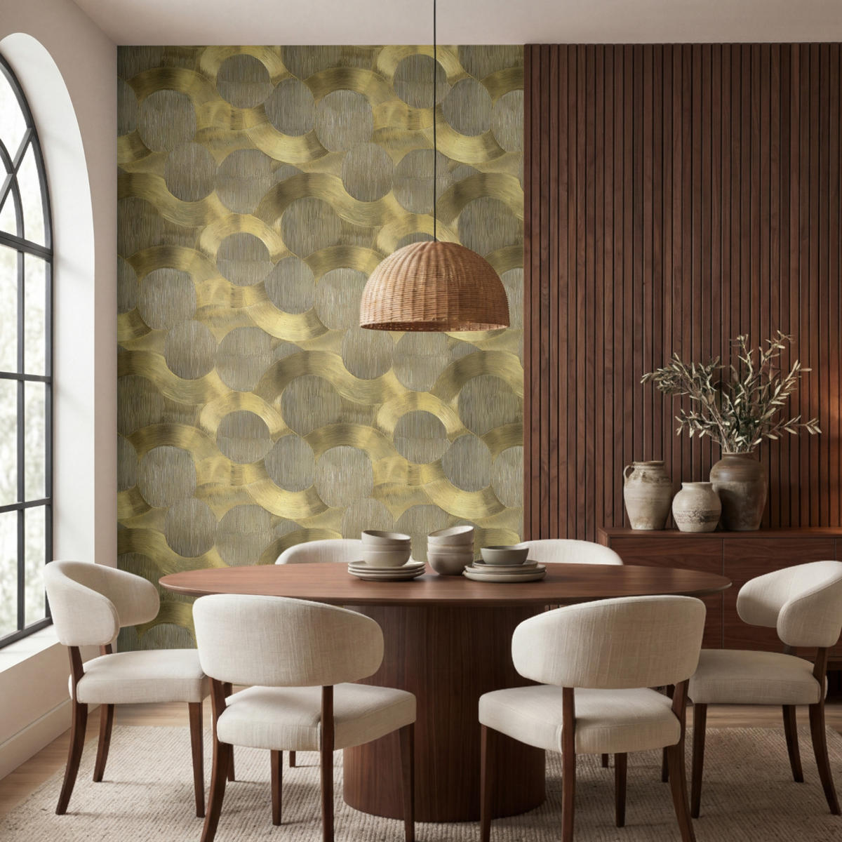 TAPETE - Modern - Geometrisch - Gold - 180x260 cm - Goldfarben, Papier (180/260cm) - OnlyWow