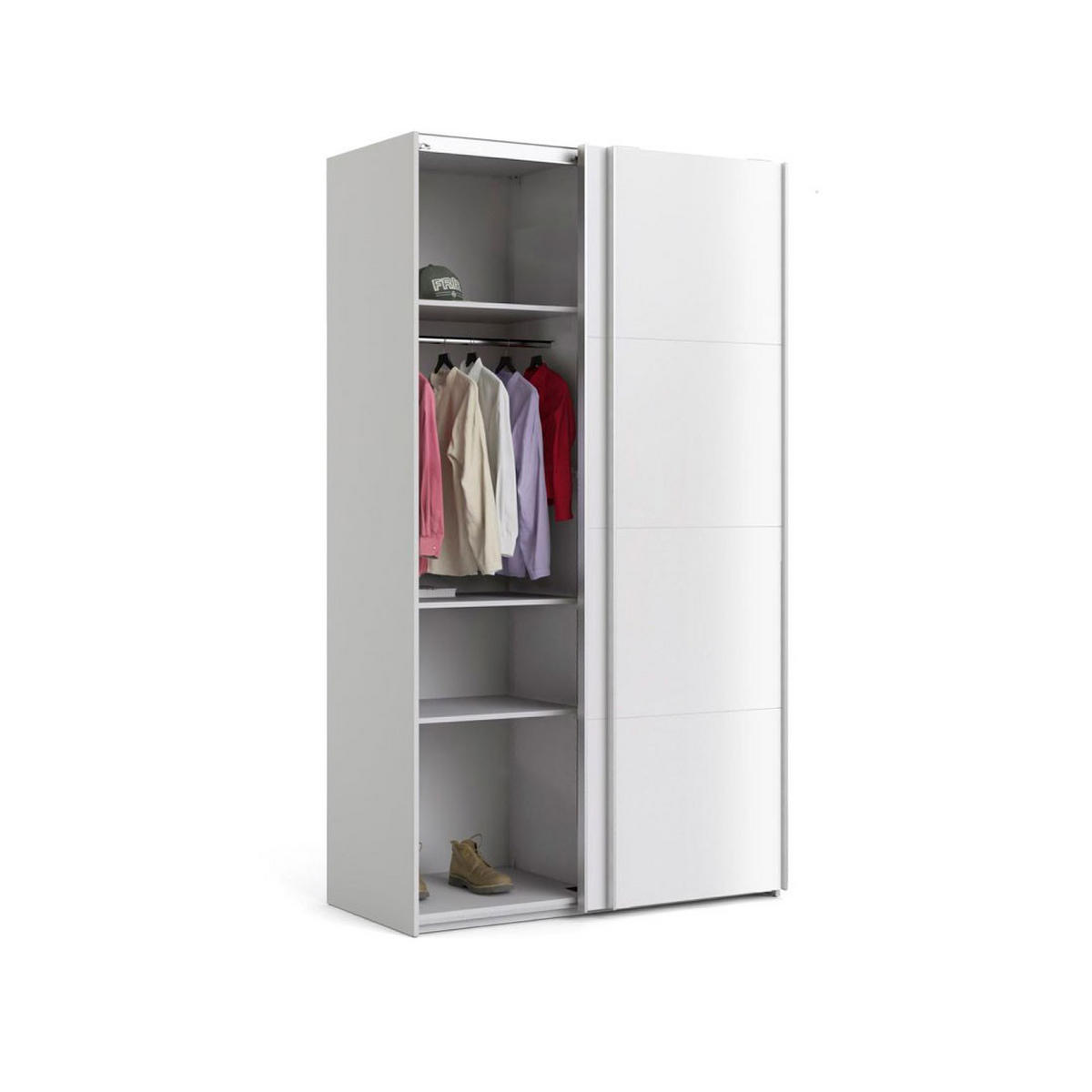 GARDEROBENSCHRANK weiß - Weiß, Holzwerkstoff (122/220/62cm) - ebuy24