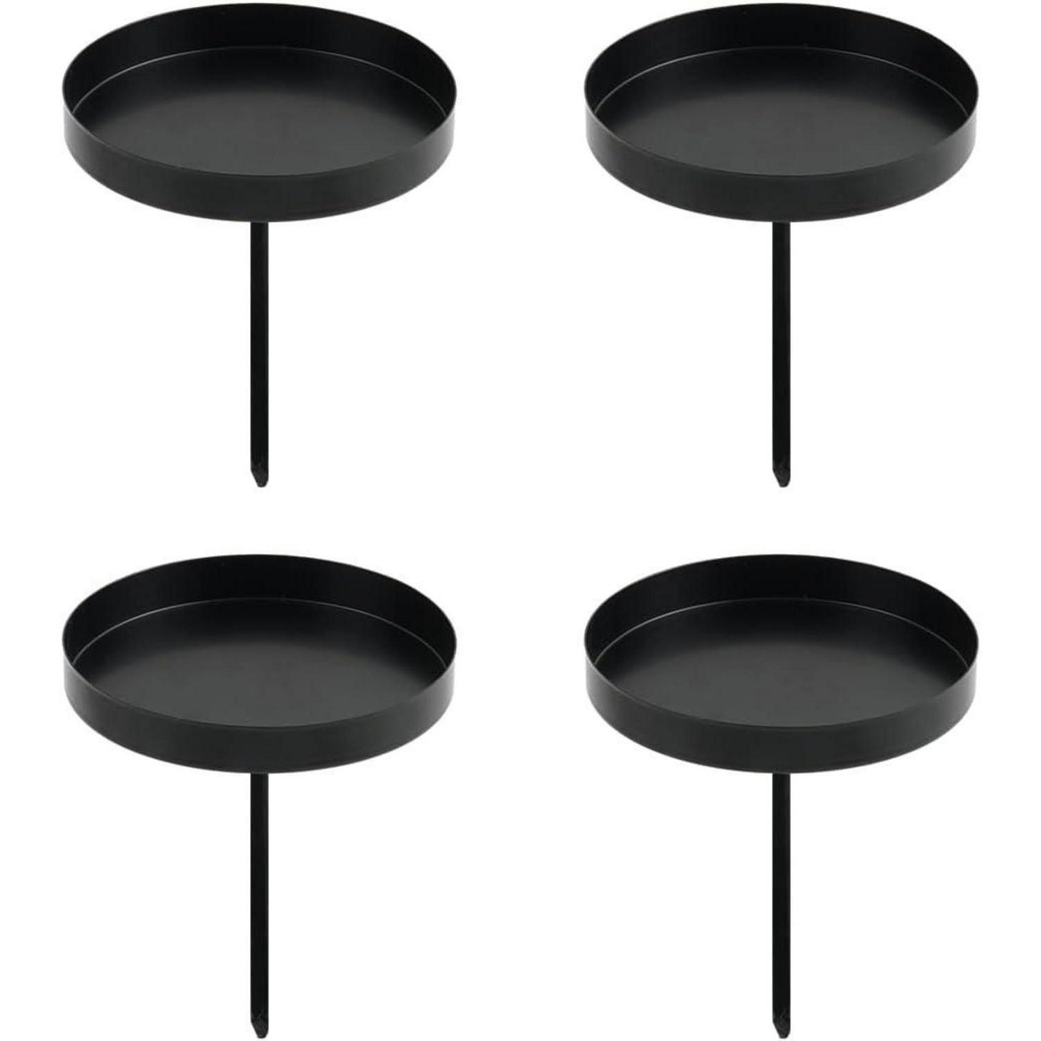 KERZENHALTER 4-teiliges Set Metall Schwarz 10 cm - Schwarz, Metall (10/7.9/10cm)