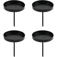 KERZENHALTER 4-teiliges Set Metall Schwarz 10 cm - Schwarz, Metall (10/7.9/10cm)