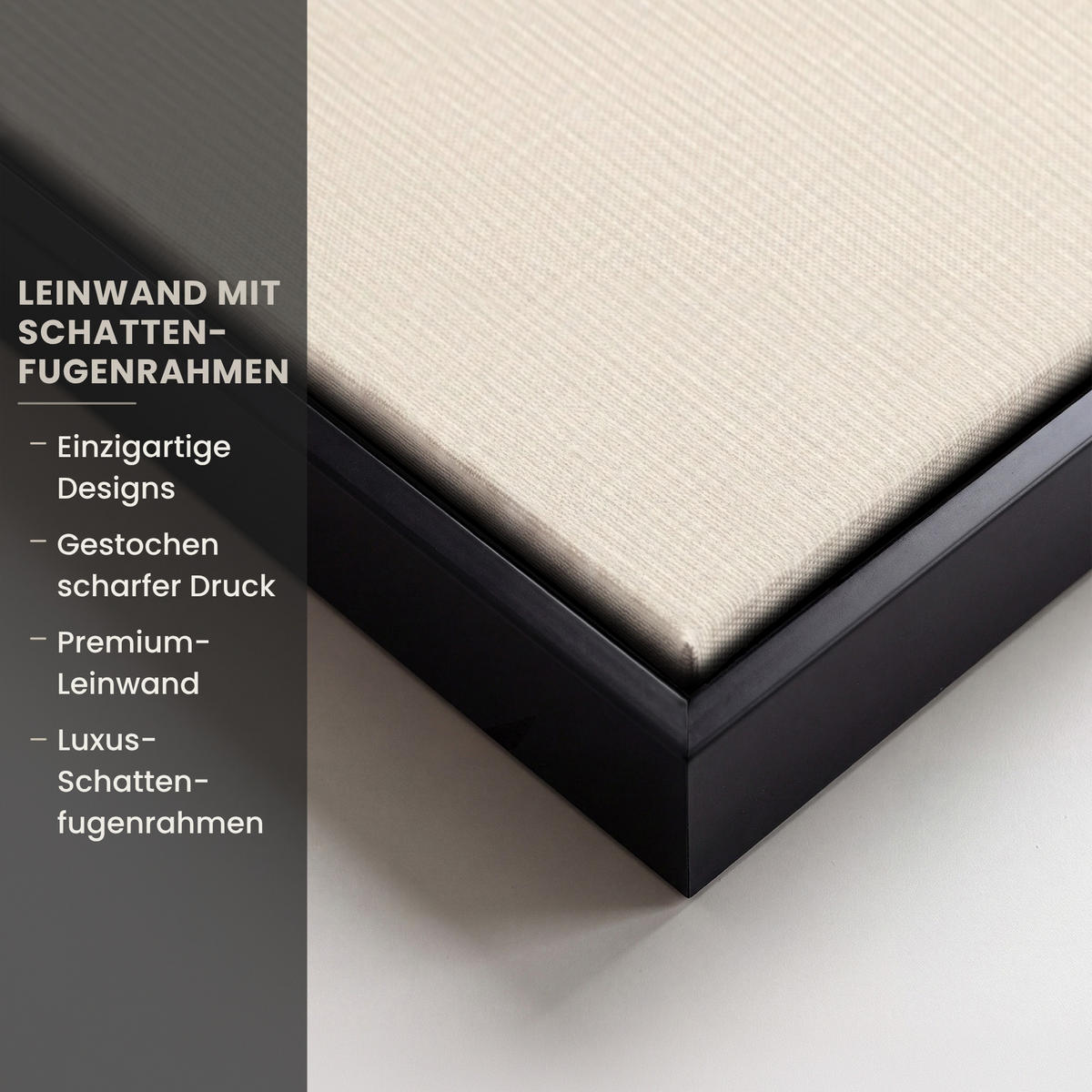 LEINWAND Bilder mit Rahmen - Pflanze - Beige - Japanisch - 100x150 - Schwarz, Textil (100/150cm) - MuchoWow