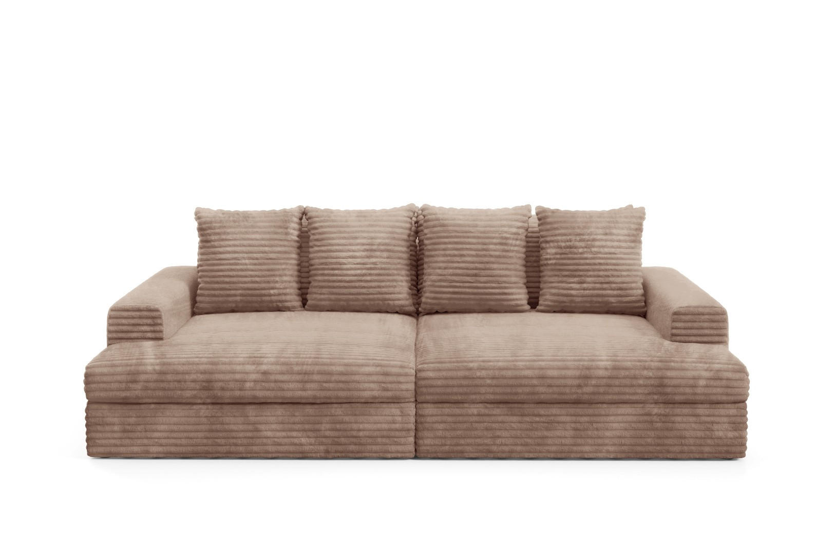 SCHLAFSOFA Premium Extra Komfort Beige - Beige/Schwarz, Holz/Holzwerkstoff (272/42/167cm) - Furnisell