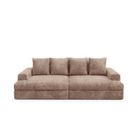 SCHLAFSOFA Premium Extra Komfort Beige - Beige/Schwarz, Holz/Holzwerkstoff (272/42/167cm) - Furnisell