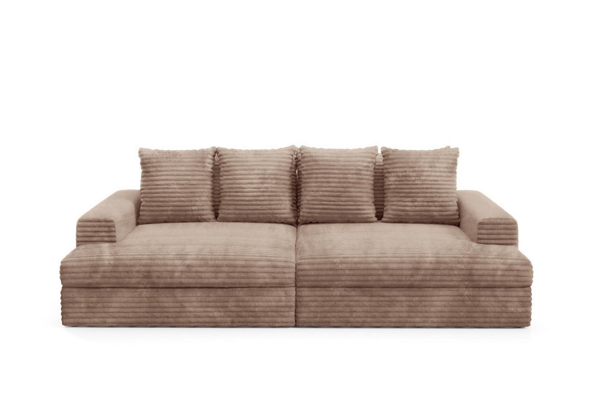 SCHLAFSOFA Premium Extra Komfort Beige - Beige/Schwarz, Holz/Holzwerkstoff (272/42/167cm) - Furnisell