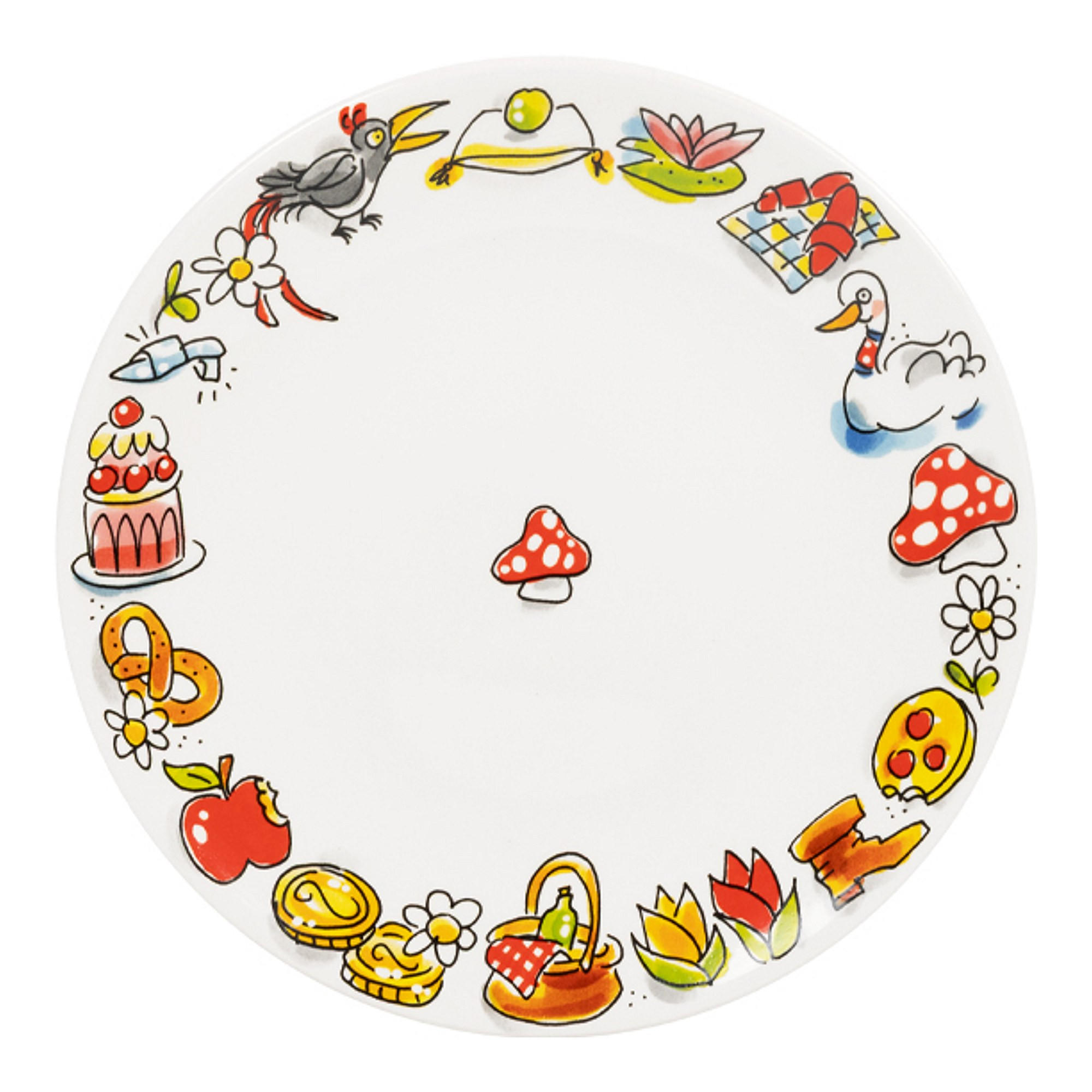 TELLER Efteling Der Musikalische Pilz in Bunt - 22cm - Multicolor, Keramik (21.8/21.8/2.5cm) - Blond Amsterdam