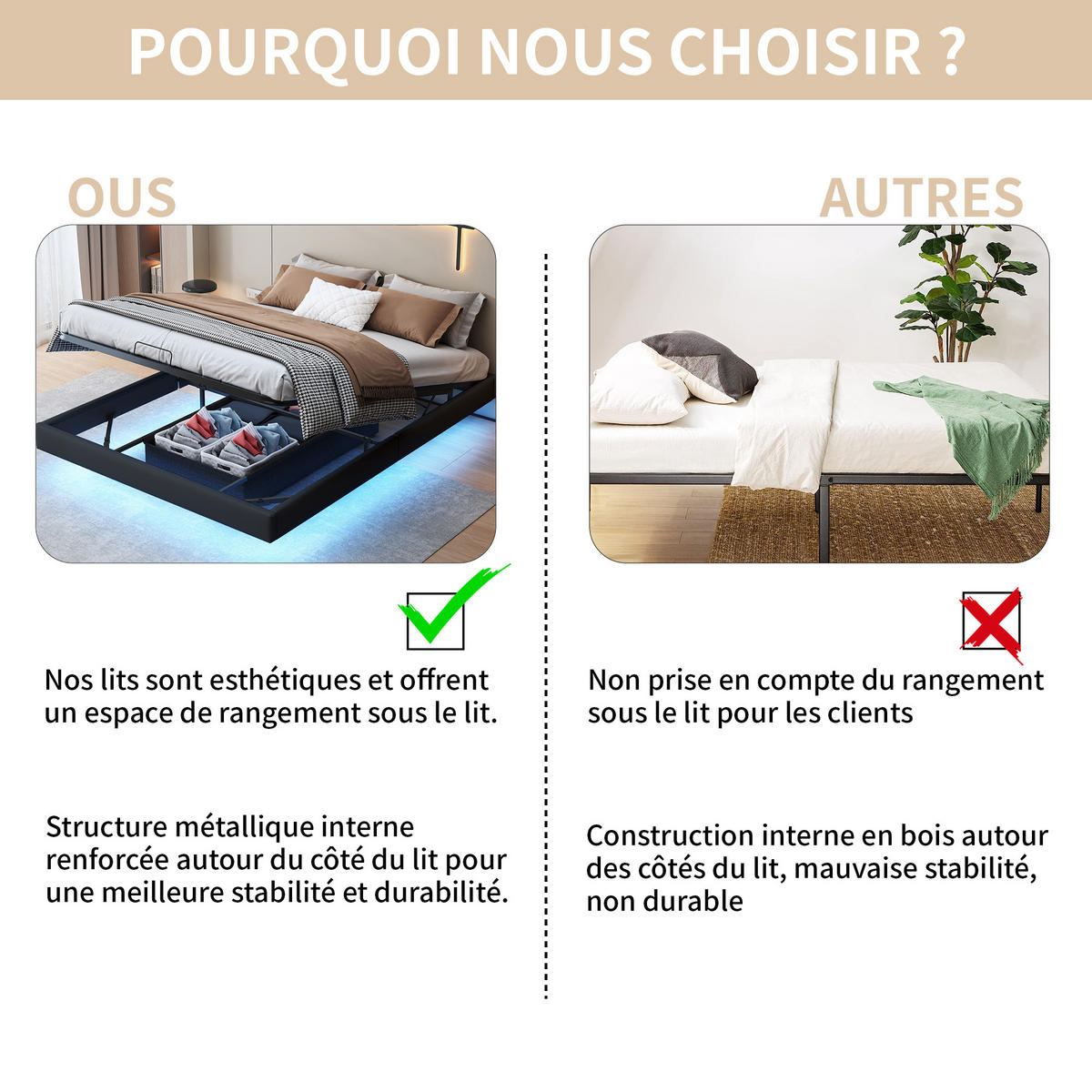 POLSTERBETT 160x200 cm mit LED, Leinenbett, Lattenrost, Doppelbett, Schwarz - Schwarz, Textil/Metall (160/200cm)