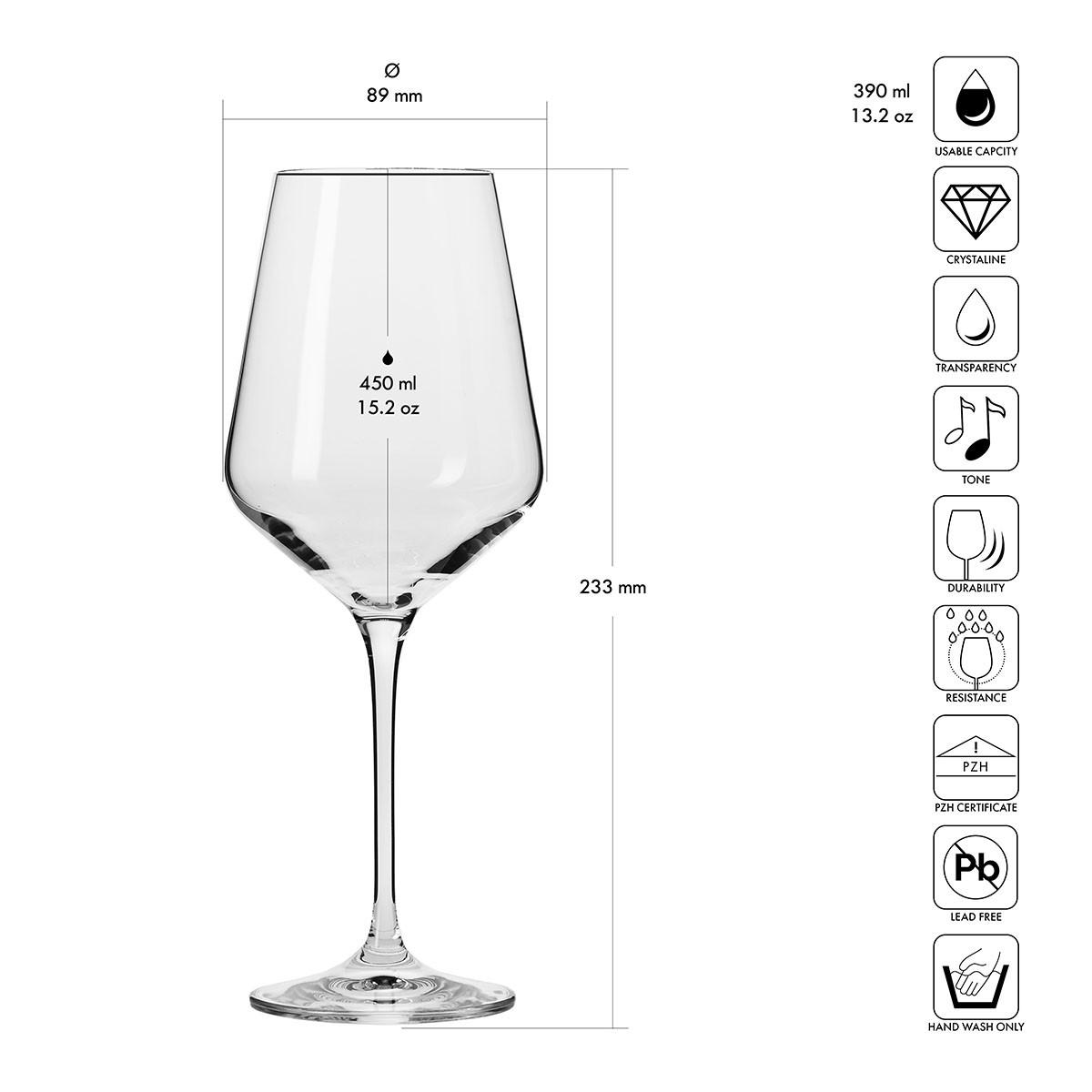 WEISSWEINGLÄSER, 6er-Set, 450 ml - Transparent, Glas (0.39L) - Krosno Glass
