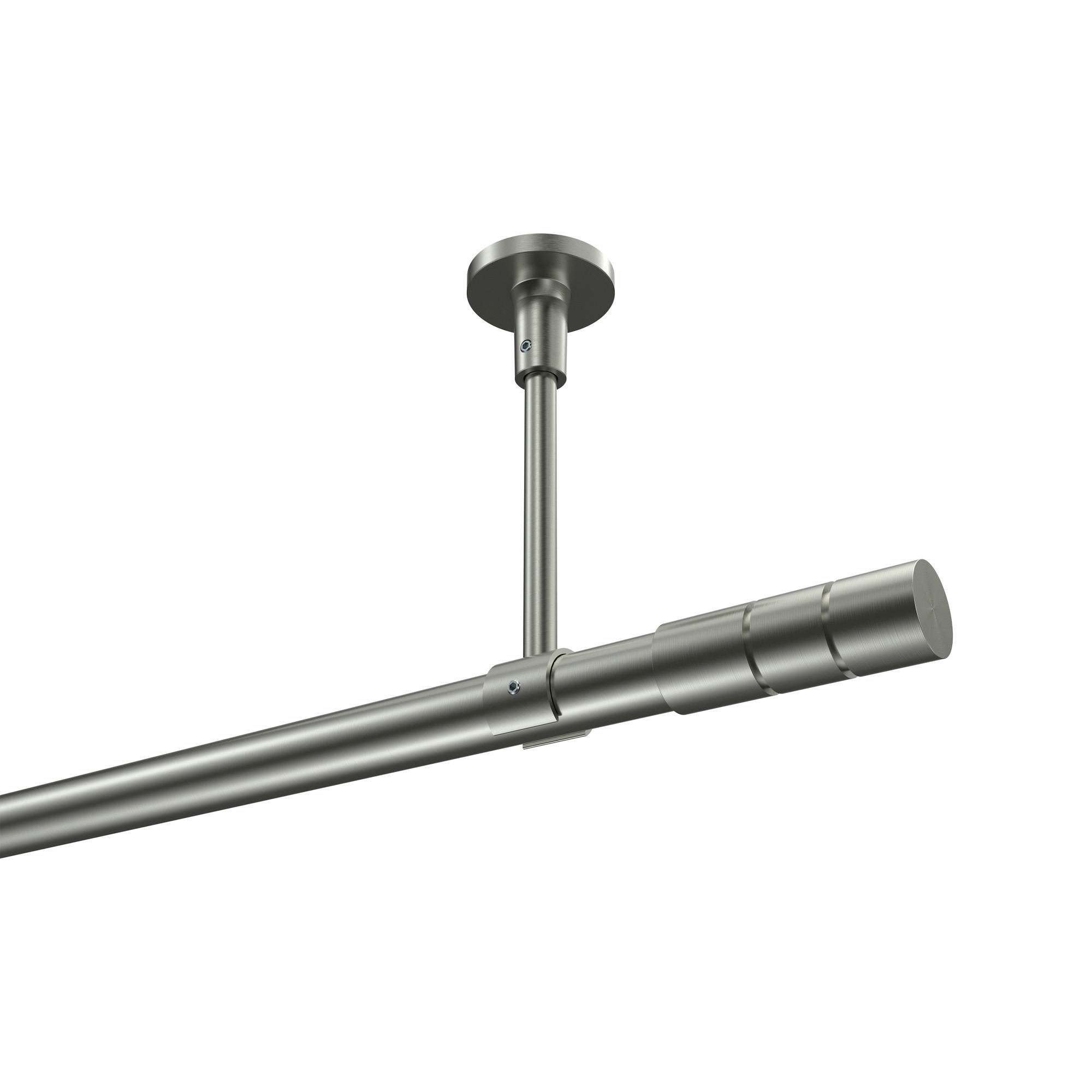 GARDINENSTANGEN-SET Sonette Elanto 100 cm, 1-läufig, 20 mm Ø Edelstahl-Optik - Edelstahlfarben, Metall (100cm) - INTERDECO