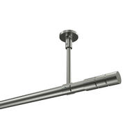 GARDINENSTANGEN-SET Sonette Elanto 320 cm (geteilt in 2 x 160 cm), 1-läufig, 20 mm Ø Edelstahl-Optik - Edelstahlfarben, Metall (320cm) - INTERDECO