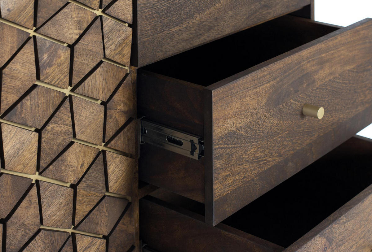 SIDEBOARD aus Mangoholz und goldenen Details - Braun, Holz (40/77/145cm) - Giner y Colomer