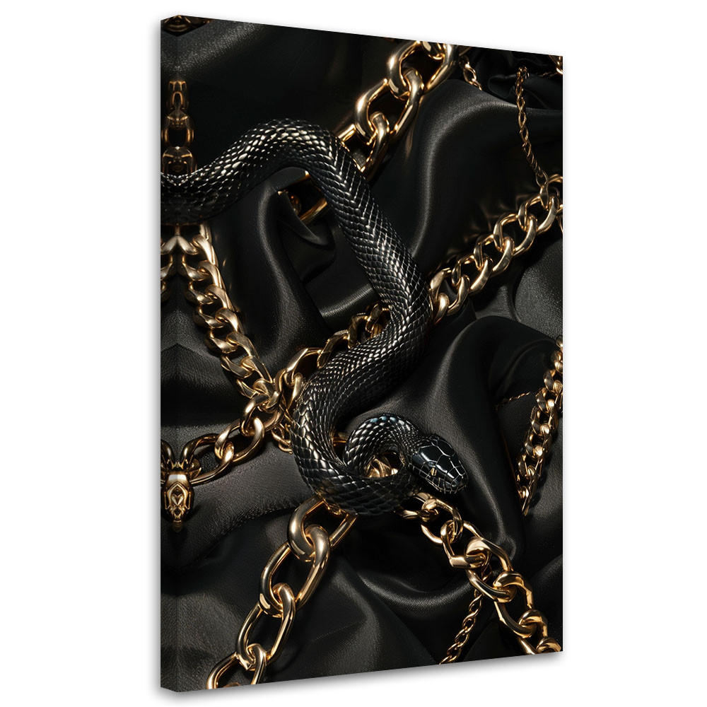LEINWANDBILD Glamour Schlange 40x60cm - Schwarz, Textil (40/60cm) - Feeby
