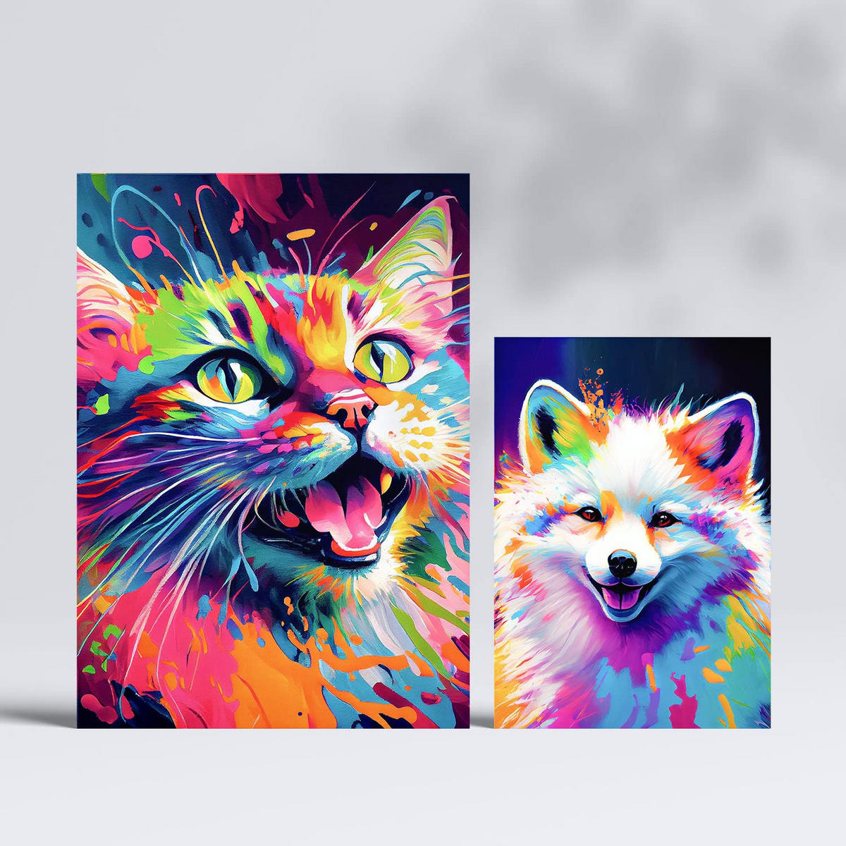 POSTER Set Mit 6 Land Und Wassertiere Im Hochformat Lebhafte Aquarell Stil Illustrationen A3 & A4 Rahmenlos - Klar, Papier (29/3cm) - Nacnic