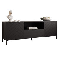 TV-LOWBOARD LORIEN stehend, 159 cm Schwarz - Schwarz, Holzwerkstoff/Metall (159.8/57.1/40.6cm) - Idohome