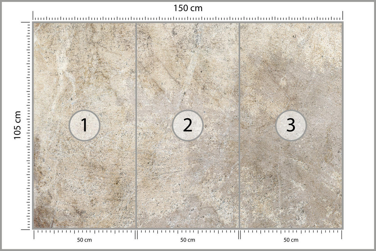FOTOTAPETE für Wohnzimmer Beton Muster 150x105 - Beige/Braun, Papier (150/105cm) - Muralo