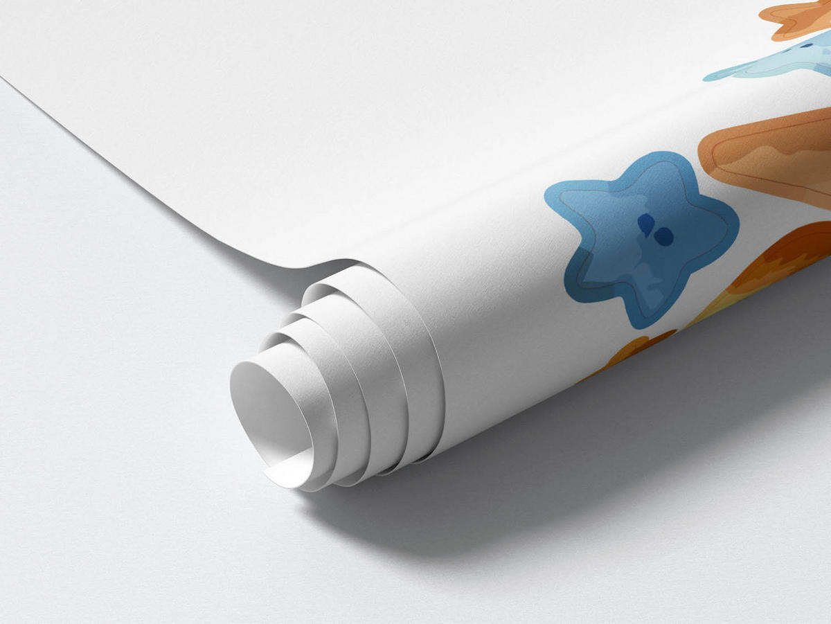 WANDAUFKLEBER 60x79cm - Schlafender Bär - Multicolor, Kunststoff (60/79/0.1cm) - Wallfluent