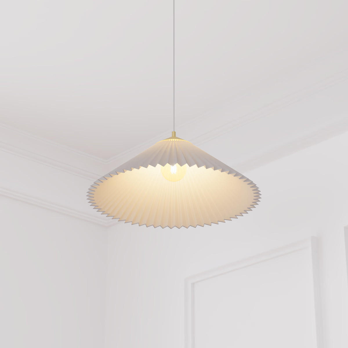 HÄNGELAMPE Jil Ø 49 cm - Weiß, Kunststoff (49/49/103cm) - Atmosphera Createur d´interieur