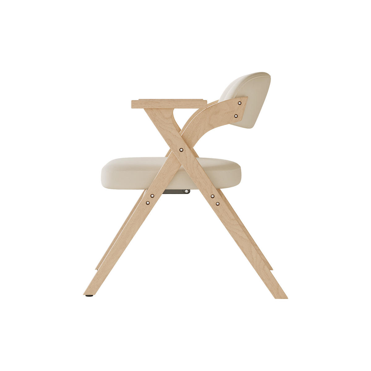KLAPPSTUHL DE-35789 4 Stück mit Leinenbezug Beige - Beige, Holz (66.5/76/63.5cm) - ComfortXL