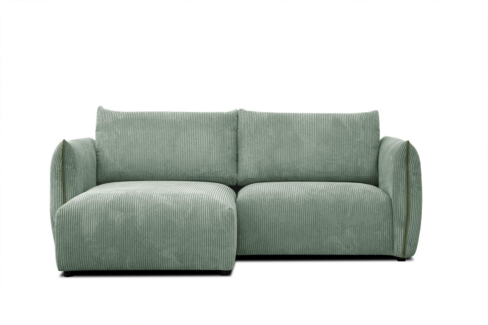 ECKSOFA TAUER 3-Sitzer, mintgrün - Schwarz/Mintgrün, Holzwerkstoff/Kunststoff (173/206cm) - Courtois Laville