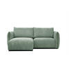 ECKSOFA TAUER 3-Sitzer, mintgrün - Schwarz/Mintgrün, Holzwerkstoff/Kunststoff (173/206cm) - Courtois Laville