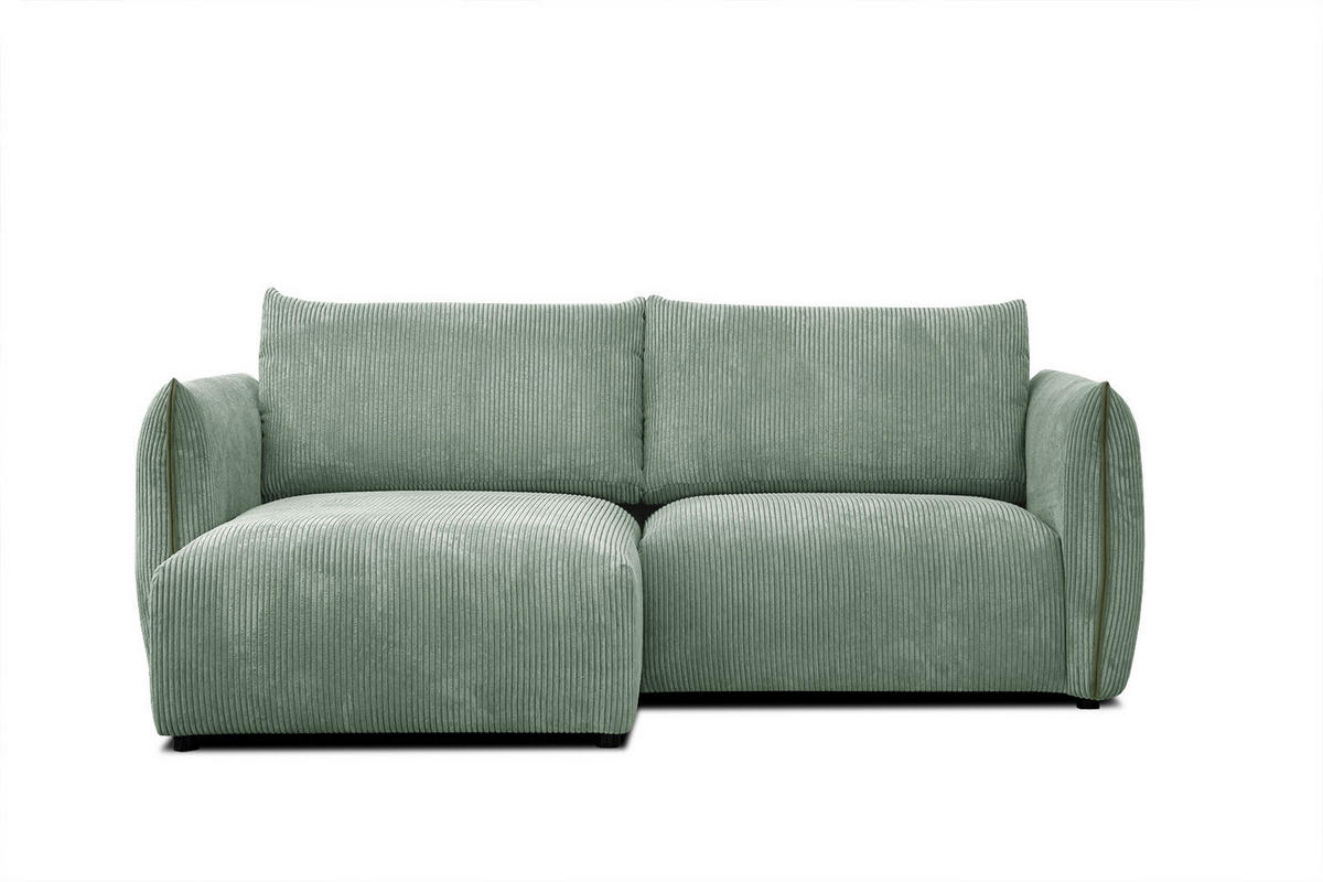 ECKSOFA TAUER 3-Sitzer, mintgrün - Schwarz/Mintgrün, Holzwerkstoff/Kunststoff (173/206cm) - Courtois Laville
