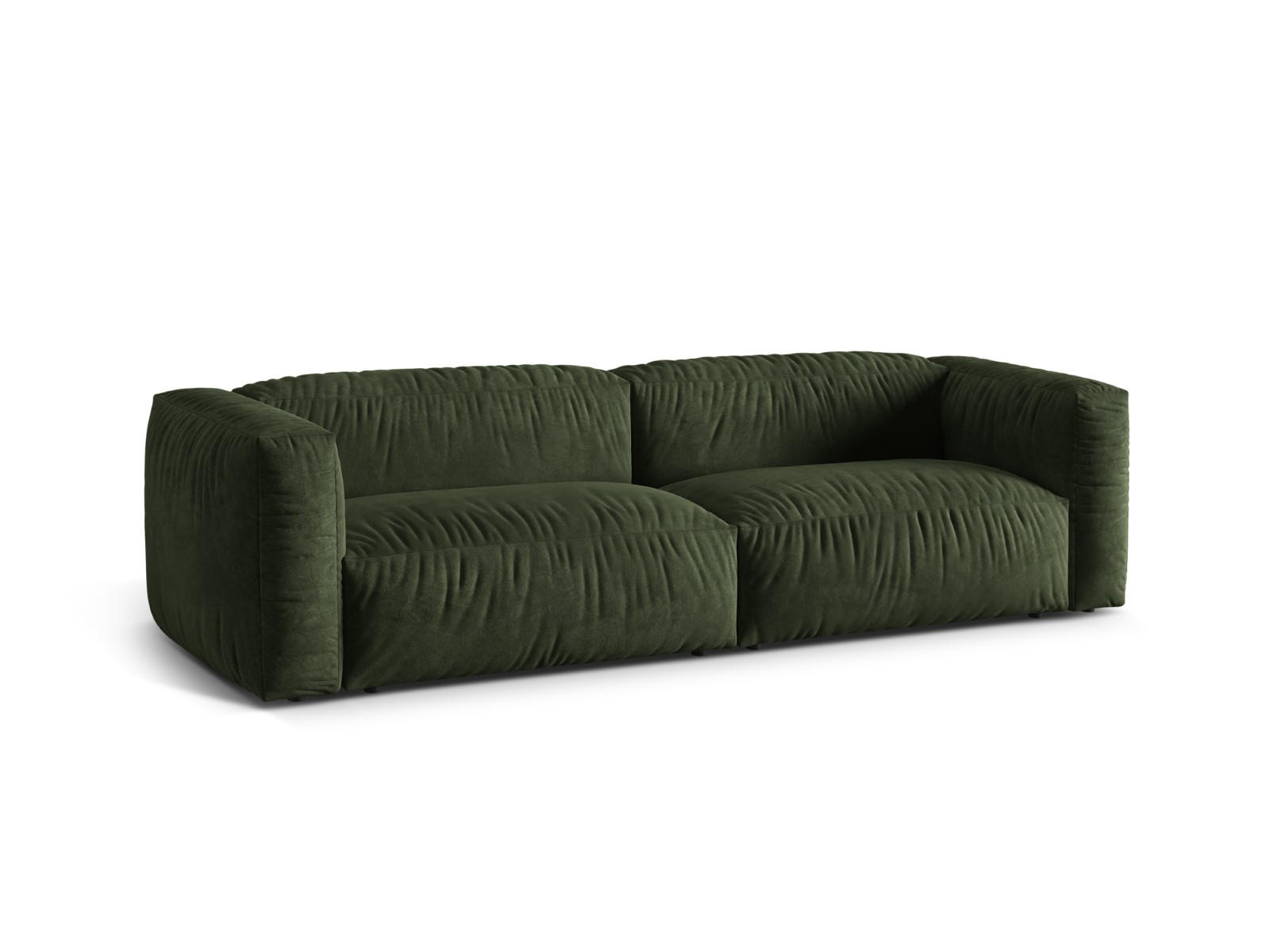 SOFA modular Martina aus Samt grün 3 Sitzplätze - Grün, Textil (240/75/106cm) - Micadoni
