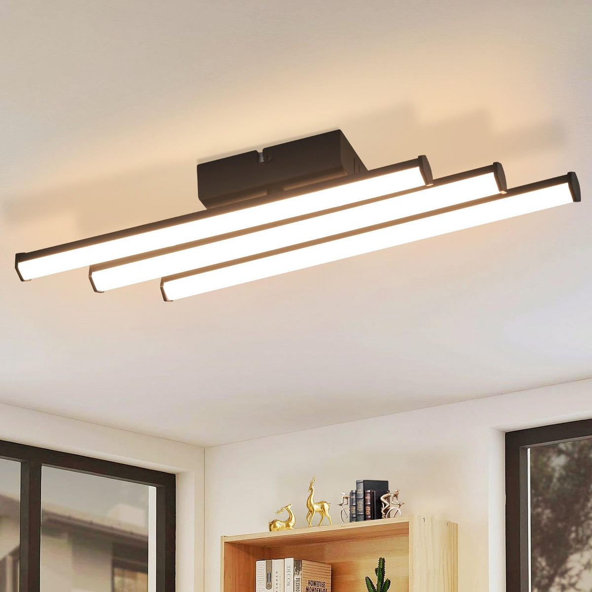 LED-DECKENLEUCHTE Machado 12/44/6cm - Schwarz, Metall (44/12/6cm) - ZMH