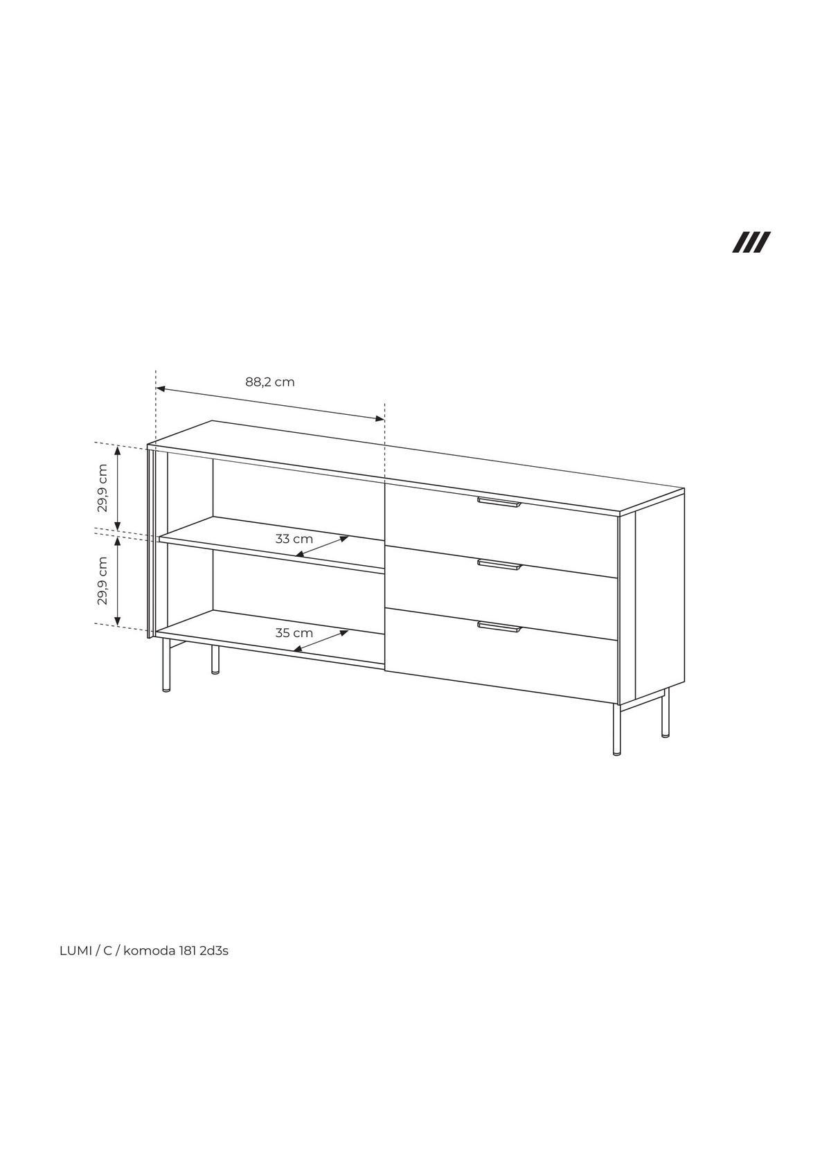KOMMODE, Dunin-Eiche, 181,3 x 82,6 x 39,3 cm - Schwarz/Braun, Holzwerkstoff/Metall (181.3/82.6/39.3cm) - 3XE LIVING