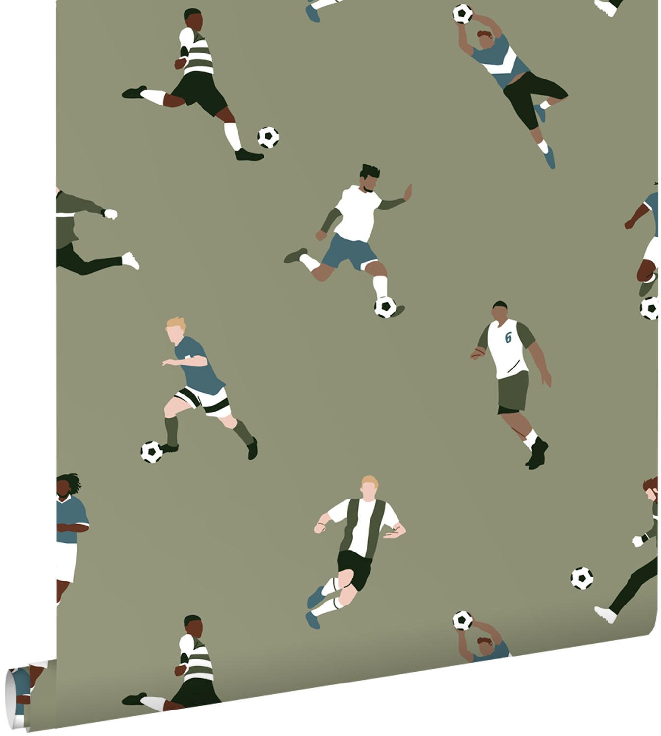 TAPETE Fußballspieler 50 x 900 cm - Grün, Papier (50/0.1cm) - ESTAhome