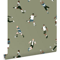 TAPETE Fußballspieler 50 x 900 cm - Grün, Papier (50/0.1cm) - ESTAhome