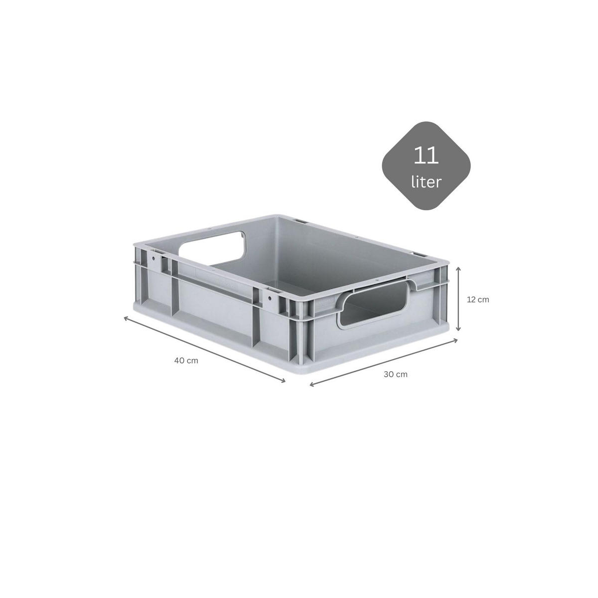 EUROBOX 5x Nextgen Economy Mit Auflagedeckel Grau/Blau Griffe Offen 11 Liter - Blau, Kunststoff (30/12/40cm) - PROREGAL