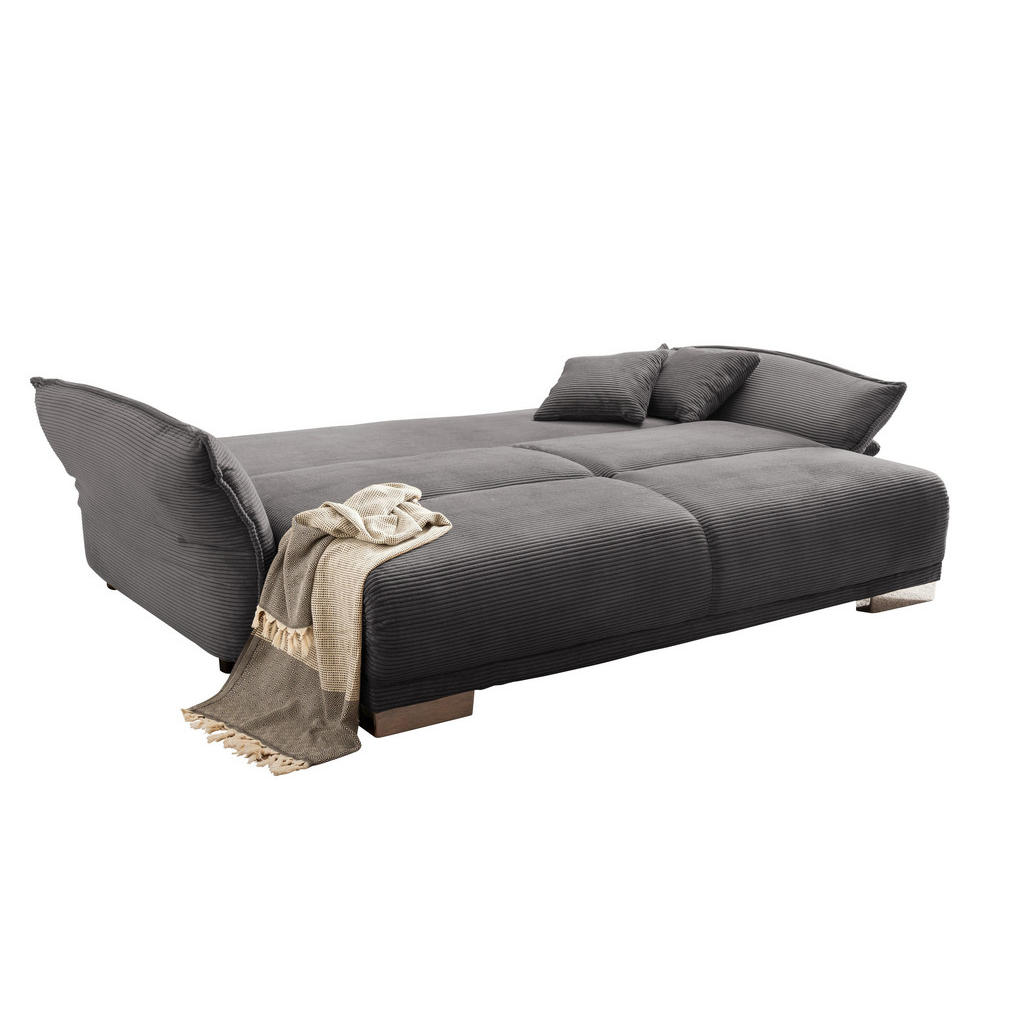 Thumbnail - luma-home Big-Sofa, Anthrazit, Textil, 3-Sitzer, Füllung: Polyurethan (Pur), einzeln stellbar,Rechteckig, 242x90x131 cm,...