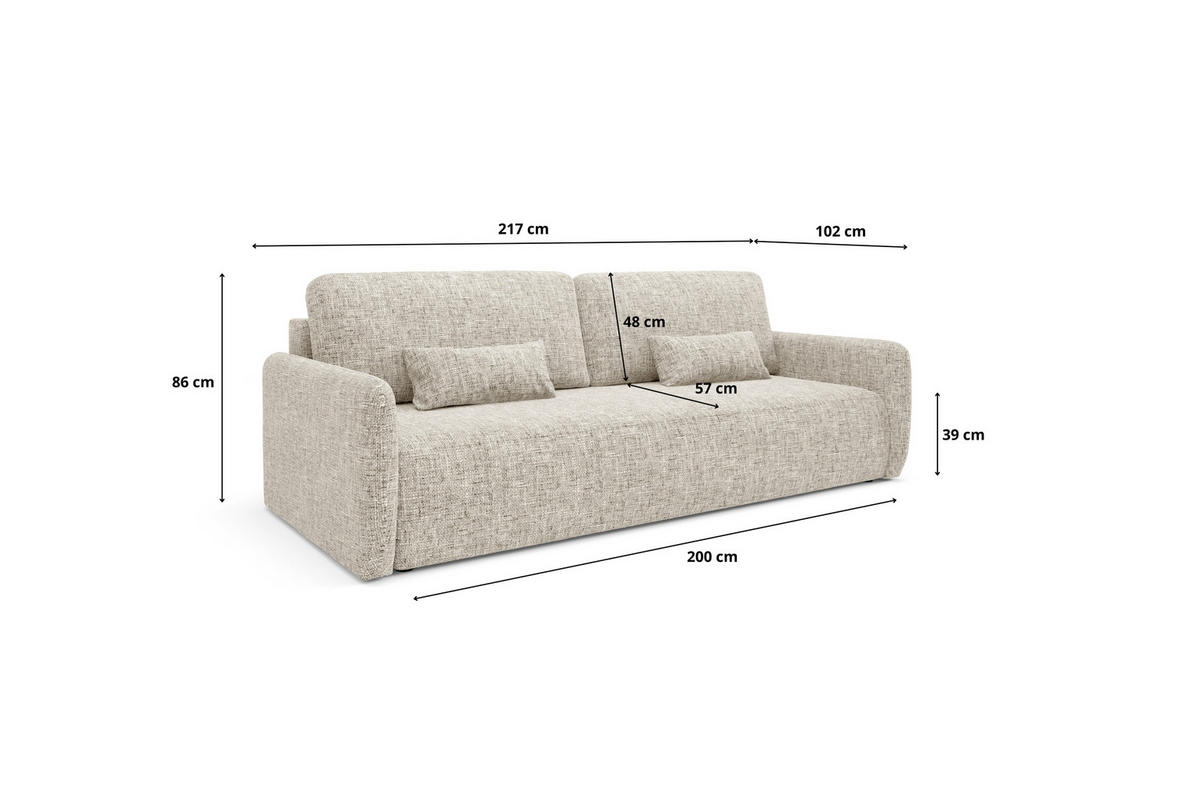 SCHLAFSOFA mit Bettkasten Orange - Schwarz/Orange, Holz/Holzwerkstoff (217/86/102cm) - Furnisell