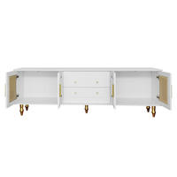 TV-SCHRANK Rattan, Metall - Weiß, Holzwerkstoff (38/55.5/175cm) - Raumix