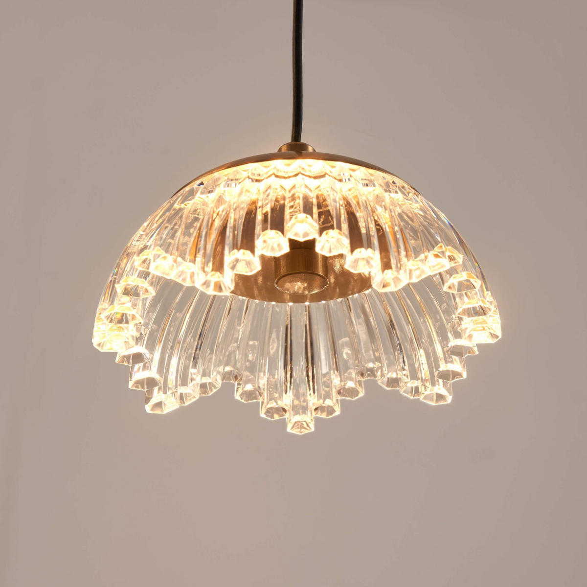 HÄNGELEUCHTE Liliana, Transparent und Goldfarben, 200cm - Transparent, Metall (200/40/200cm) - KOSILUM