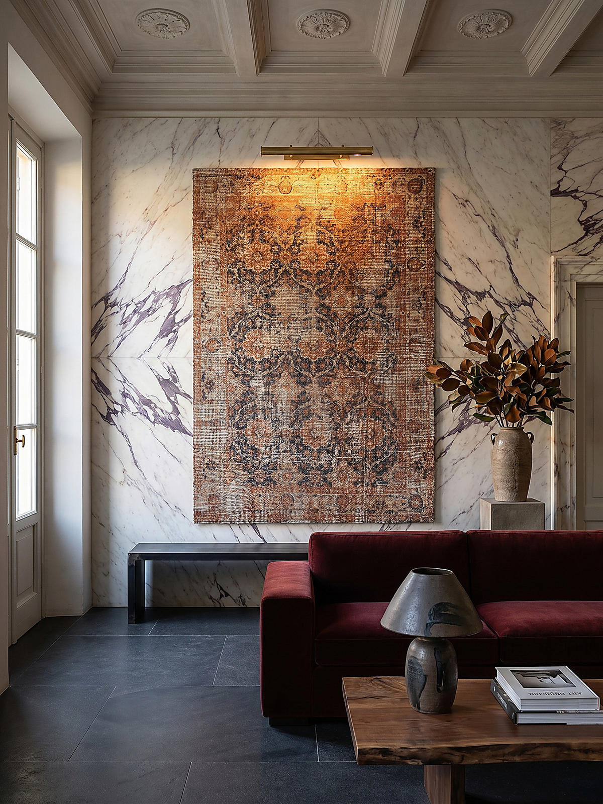 TEPPICH Jute Vintage-Design, handgewebt WENSLEY, Rot-Blau 120x170 cm - Rot, Textil (170/120cm) - KADIMA DESIGN