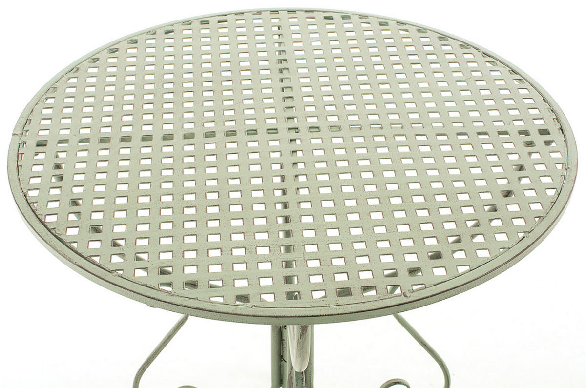 GARTENBEISTELLTISCH rund Ø70 cm Metall antik-grün - Grün, Metall (70/70/74cm) - CLP