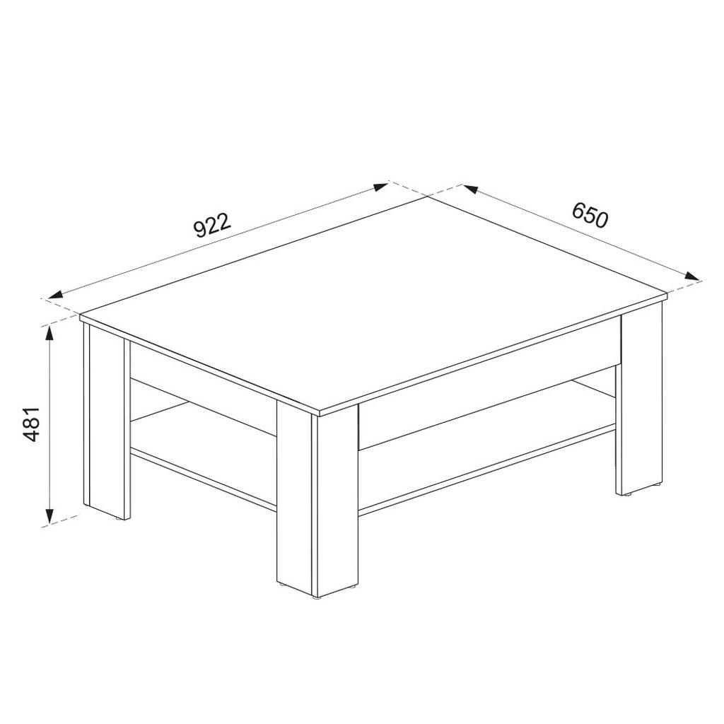 Thumbnail - Vicco Couchtisch, Anthrazit, Honigeiche, Holzwerkstoff, Rechteckig, 92.2x48x65 cm, Wohnzimmer, Wohnzimmertische, Couchti...