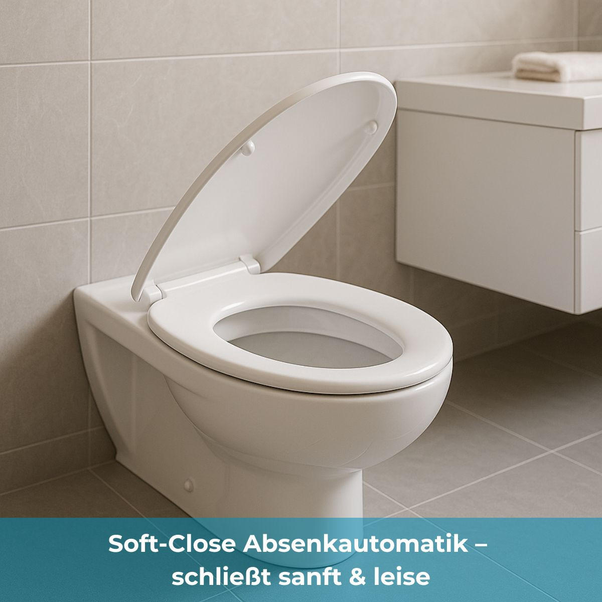 WC-SITZ Duroplast mit Absenkautomatik & Easy-Fix Clip-System - Weiß, Kunststoff (37/3/44cm) - eVendix