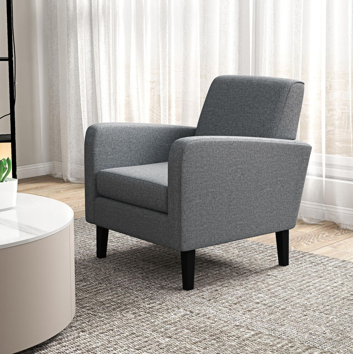 SESSEL 72/74/66 cm Hellgrau aus Polyester - Hellgrau, Textil (72/74/66cm) - OKMYHOME