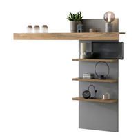 AUFSATZREGAL Casablanca Platingrau / Zinneiche 137 / 20 / 127 cm - Eichefarben/Grau, Holz/Holzwerkstoff (137/127/20cm) - Feldmann-Wohnen