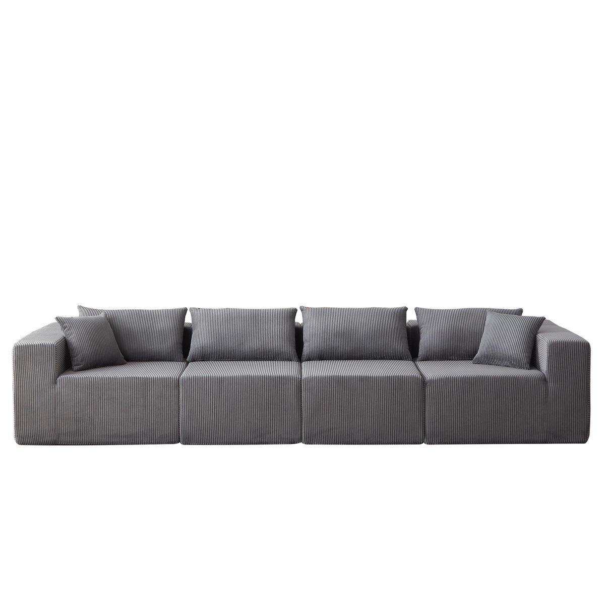ECKSOFA 264/167/71 cm grau aus Cord und Schaumstoff ohne Montage - Grau, Textil (167/264cm) - OKWISH